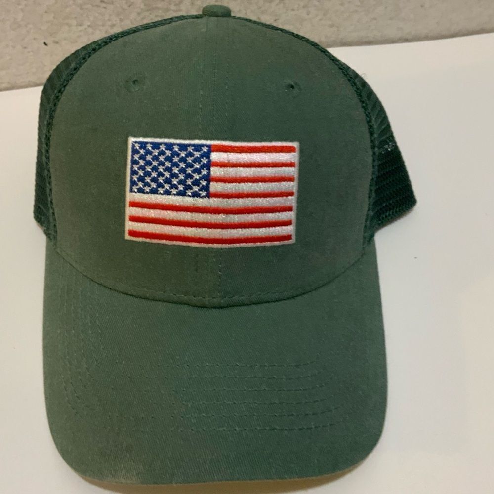 NWOT Southern Fried Cotton‎ Ranger Hat American Flag Green